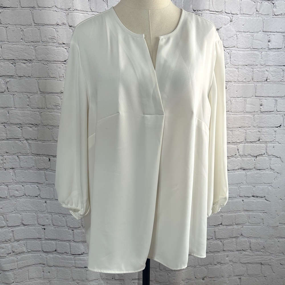 J Jill Wearever Collection pullover light cream blouse XL